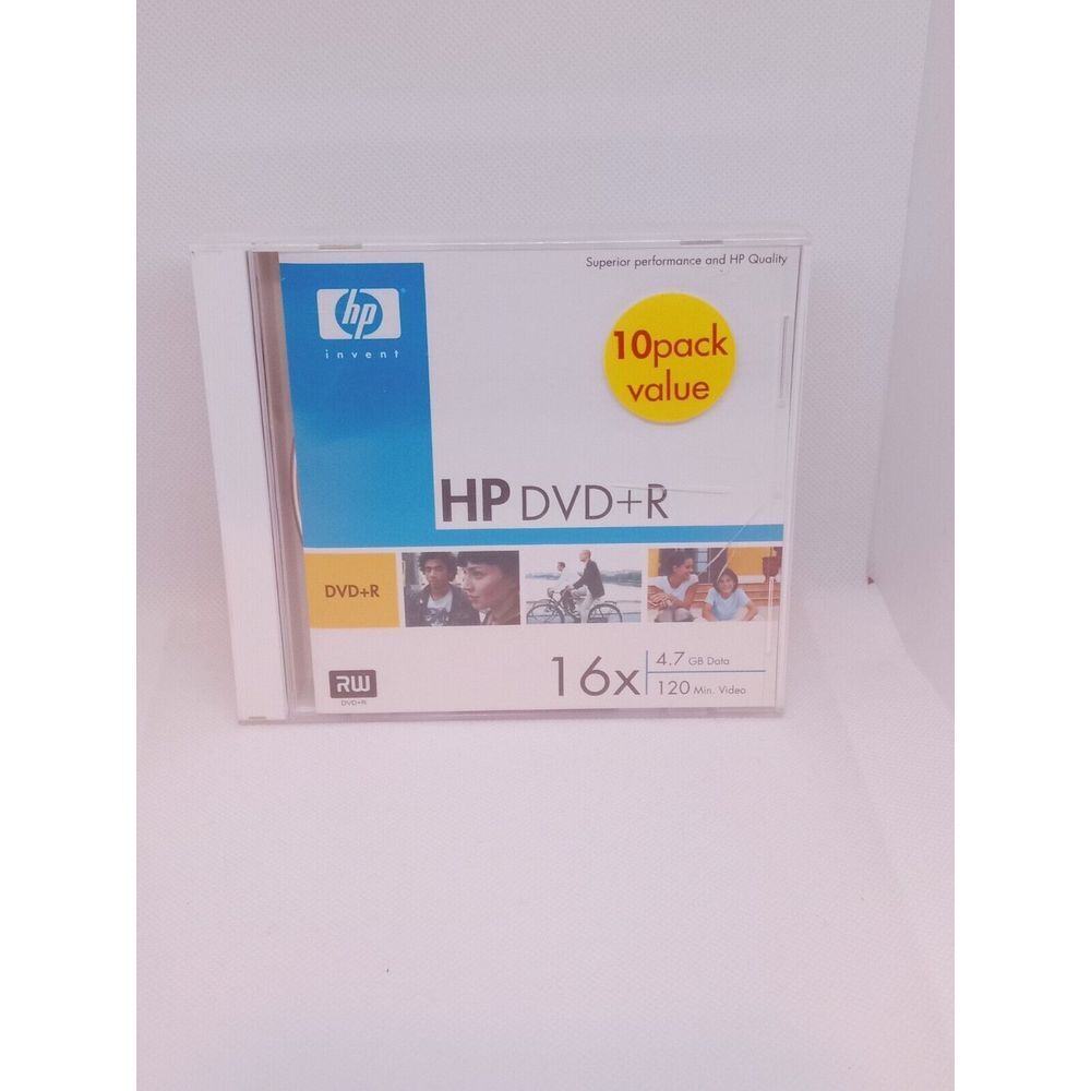 10 Pack HP  DVD-R  Blank Media Discs 16X  4.7 GB/120min.‎ New.